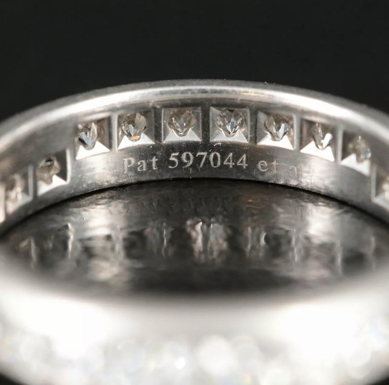 TIFFANY & CO. 950 PLATINUM 1.45 CT Diamond Eternity Lucida BAND RING Size 6.5