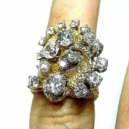 Vintage 14K Yellow Gold Old European Cut G-H VS1-VS2 Diamond Ladies Fashion Ring