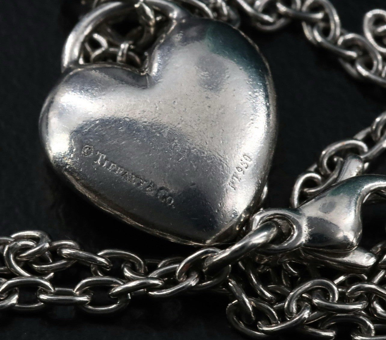 Vintage Tiffany & Co Platinum And Diamond Padlock Key Heart Necklace PT950