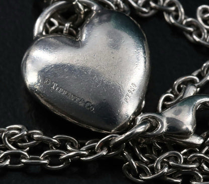 Vintage Tiffany & Co Platinum And Diamond Padlock Key Heart Necklace PT950