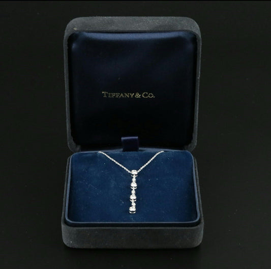 Tiffany & CO JAZZ Platinum 0.44 Ctw Diamond Drop Necklace F VVS2